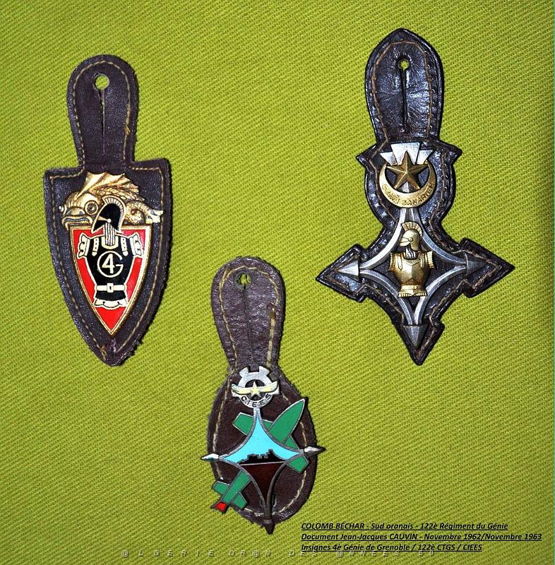29- Mes insignes du 4eme Genie, de la 122 CTGS, Du CIEES.JPG